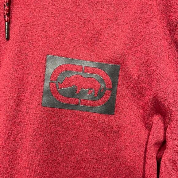 Vintage Ecko Unltd Hoodie Men's L Red Sweatshirt Y2K Hip Hop Rhino Logo Skater - Picture 8 of 10